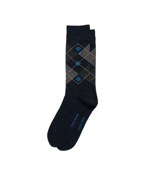 Men's Classic Dress Striped Diamond Crew Socks
