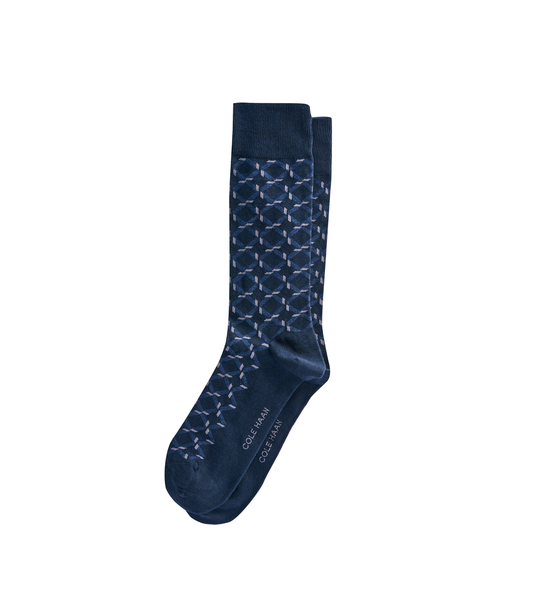 Men's Classic Dress Geo Print Crew Socks